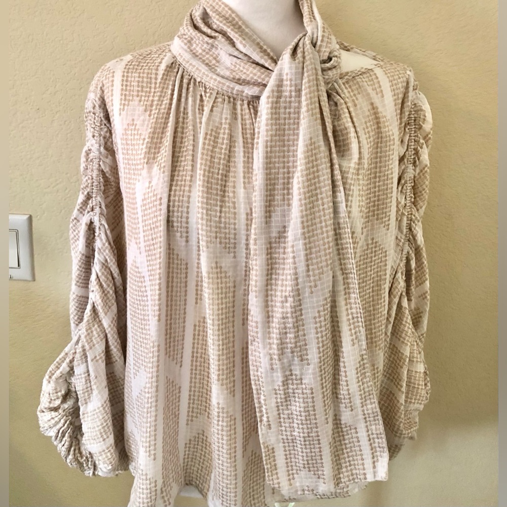 DRA Los Angeles Women’s Blouse with Attached Scarf Detail